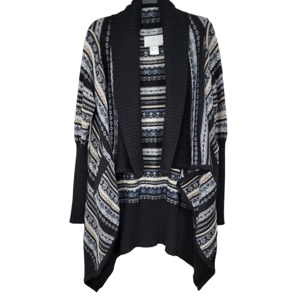 Juliette Jake Wool Blend Waterfall Open Heavy Cardigan Sweater Womens Size Small